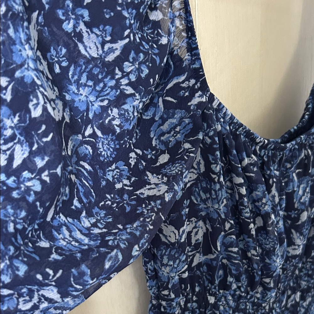 Blue Rain Floral Blue Dress - Picture 2 of 3